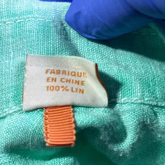 Tommy Bahama Mens Relax Shirt Linen Blend Teal Button Down Long Sleeve Size L - Picture 10 of 13